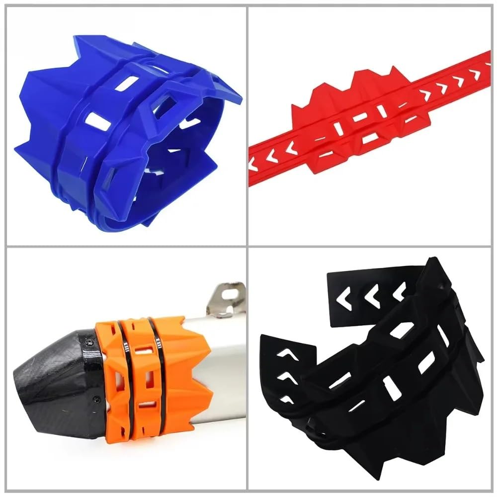 Protector Escape Moto Ajuste para Honda para Yamaha para Kawasaki para Husqvarna Cubierta de protección escape motocicleta Motocicleta Escudo térmico(Orange)
