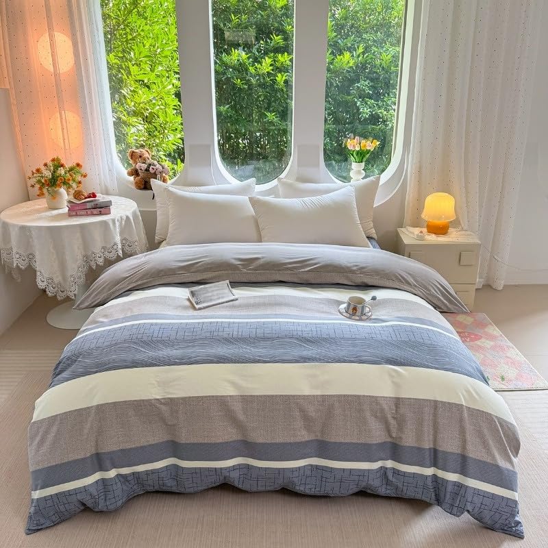 Housse de couette imprimée géométrique de qualité supérieure pour lit simple ado