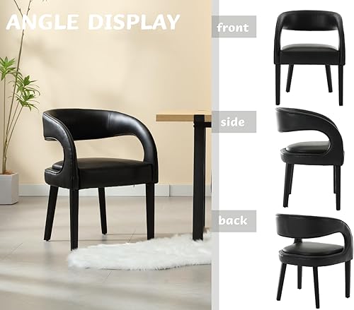 Miniatura 3 de CIMOTA Juego de 2 sillas de comedor tapizadas blancas, modernas sillas de cocina y comedor, sillas de cocina Sherpa con brazosrespaldo abierto,