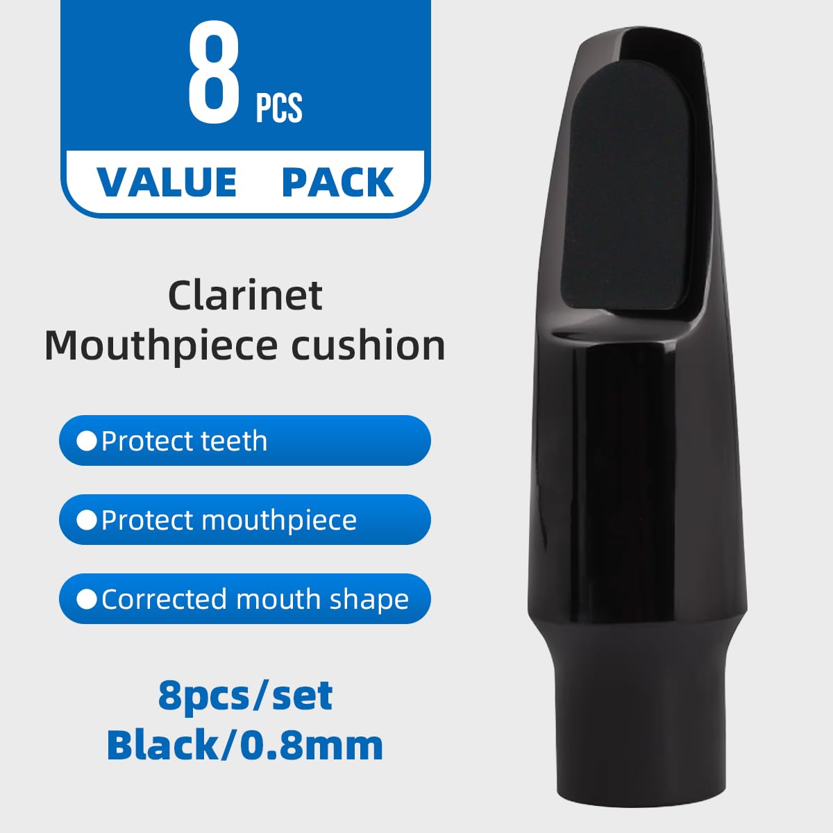 8 Stks Sax Mondstuk Patch Pad 0.3/0.5/0.8mm Mondstuk Patches Pads