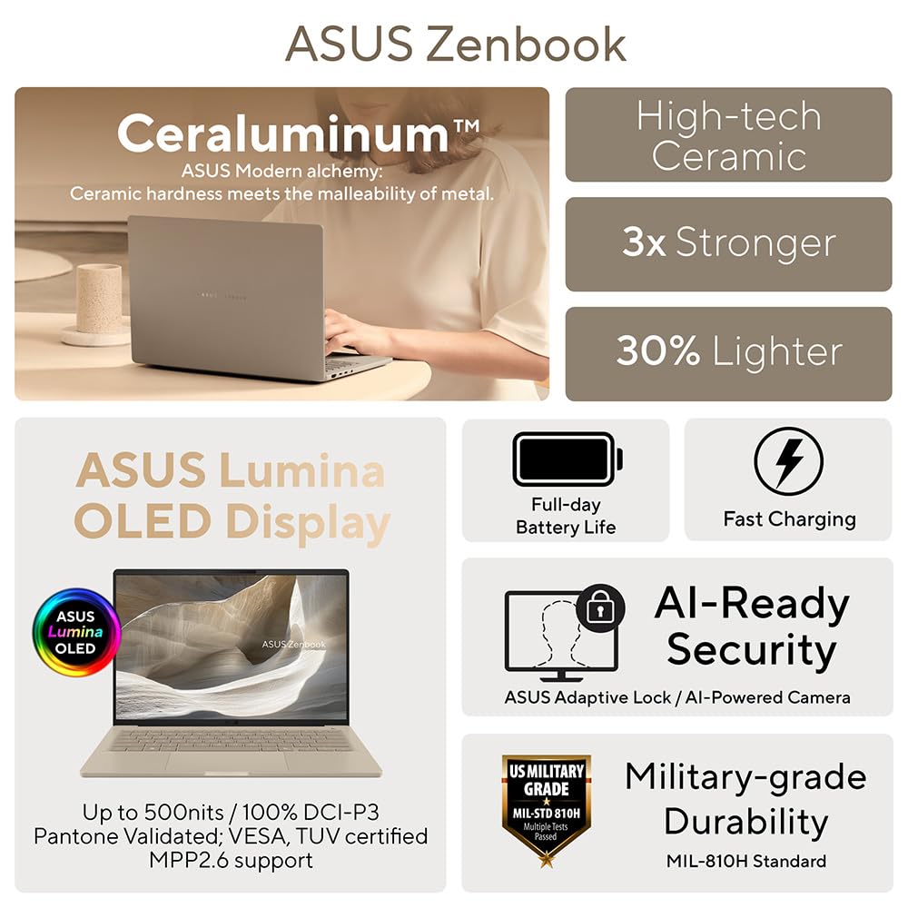 ASUS Zenbook A16 OLED UX3607OA CoPilot+ Laptop | 16.0" 3K (2880x1800) OLED screen | Snapdragon X2 Elite X2E-94-100 | 48GB LPDDR5X RAM | 1TB PCIe SSD | UK Backlit Keyboard | Windows 11 — view 9