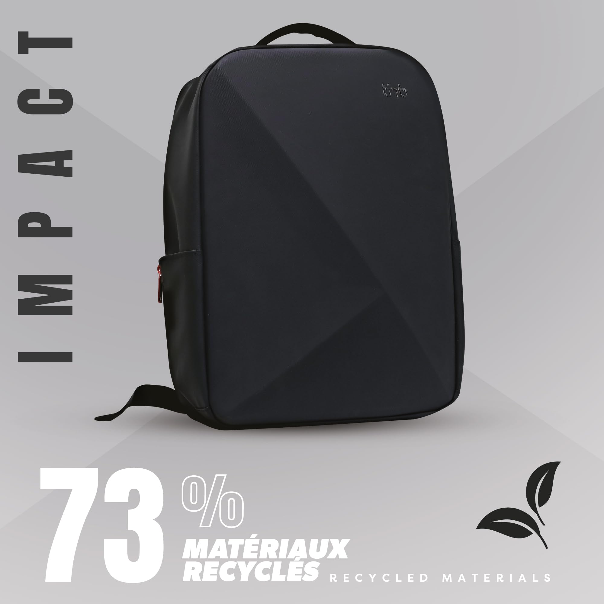 T'nB – Mochila Impact con carcasa rígida EVA de 7 mm, resistente a golpes y caídas, compartimento para PC de hasta 16 pulgadas, Antivol, comodidad ergonómica con almohadillas reforzadas, material