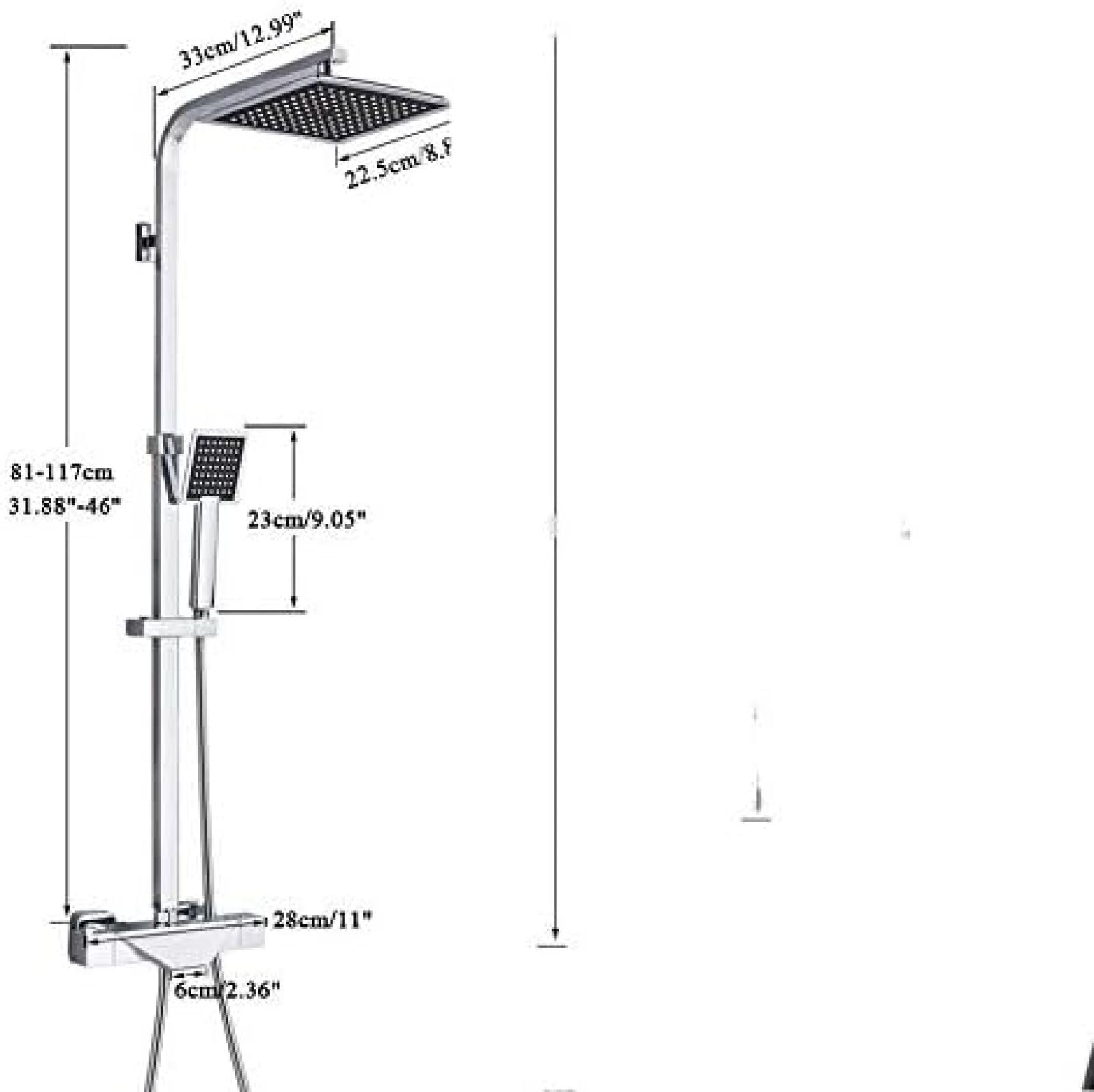 Chromowana bateria prysznicowa, termostatyczna bateria prysznicowa do łazienki, deszczownica, zestaw prysznicowy 8 cali, bateria termostatyczna, kran wannowy, czarny kran, zestaw kranu prysznicowego
