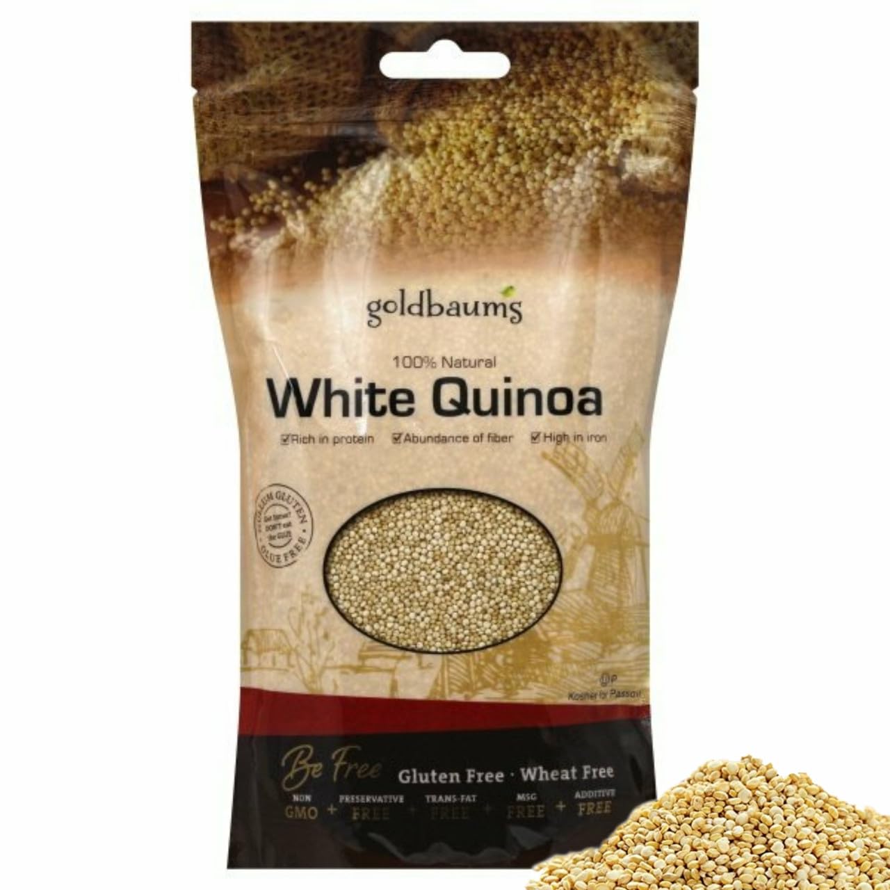 Goldbaums White Quinoa, 12 oz, Natural, Gluten Free, Kosher for Passover