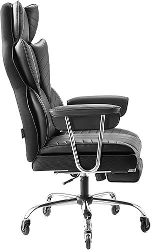 Miniatura 9 de VEVOR Silla de oficina ejecutiva con reposapiés, silla de oficina de gran tamaño de 400 libras con almohada lumbar y reposabrazos extraíbles, silla