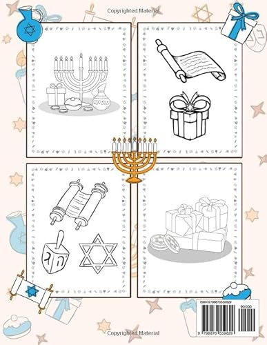 Hanukkah Coloring Book for Kids Ages 1-5: Cute Jewish Holiday Coloring Book for Toddlers Beautiful C