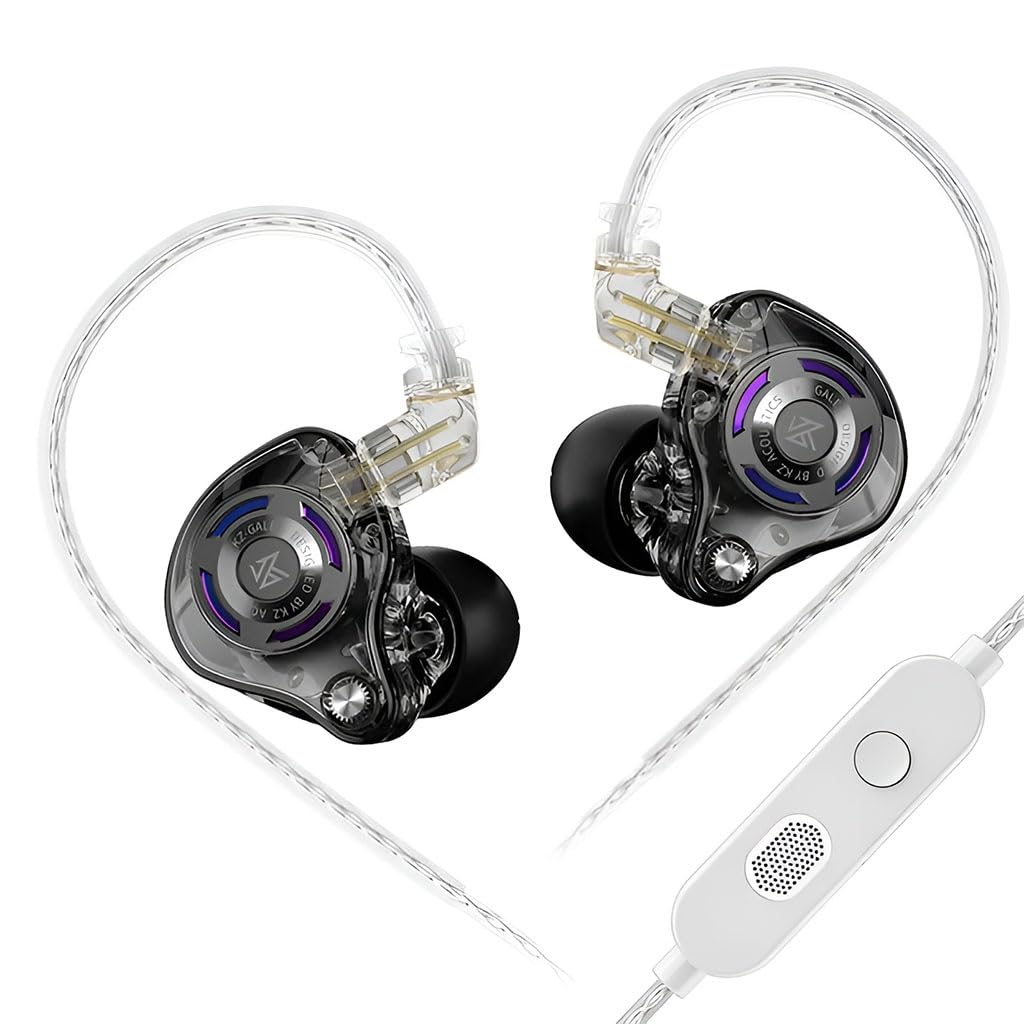 KZ Gale Gaming IEM Wired in-Ear Monitor Earphones, Super Linear Dynamic Driver, Dual Microphone, Silver-Plated Cable, HiFi Sound, Noise Isolation, Ideal for Music & Gaming (3.5mm (Mic))-image-16