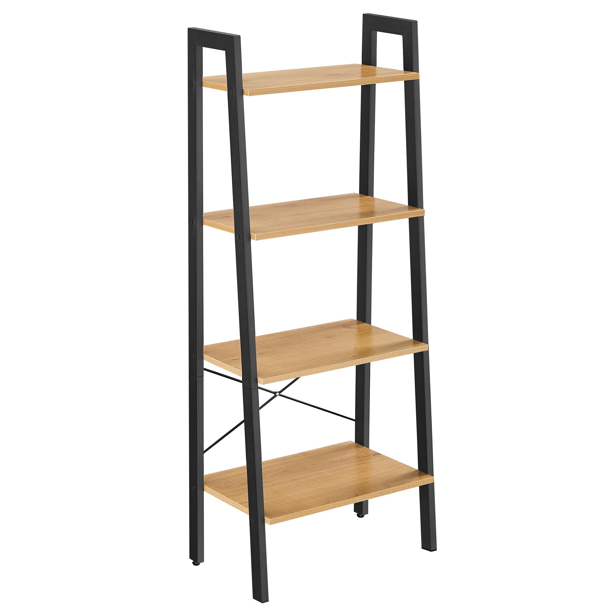 VASAGLE LLS044B05, Madera de ingeniería Acero aleado, Marrón Miel y Negro, 4 Niveles