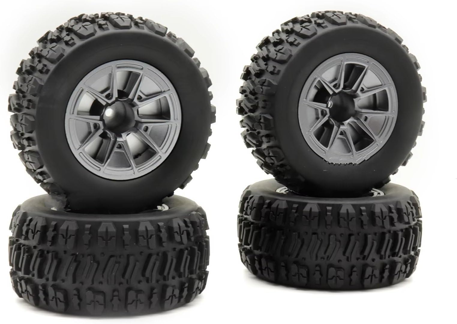 For MJX For Hyper Go 14209 14210 4PCS 12mm Hex Monster Truck Tires With Foam Inserts Parts RC Car Off-Road Ready 85/90 Mm RC Car Tires Rims(B)