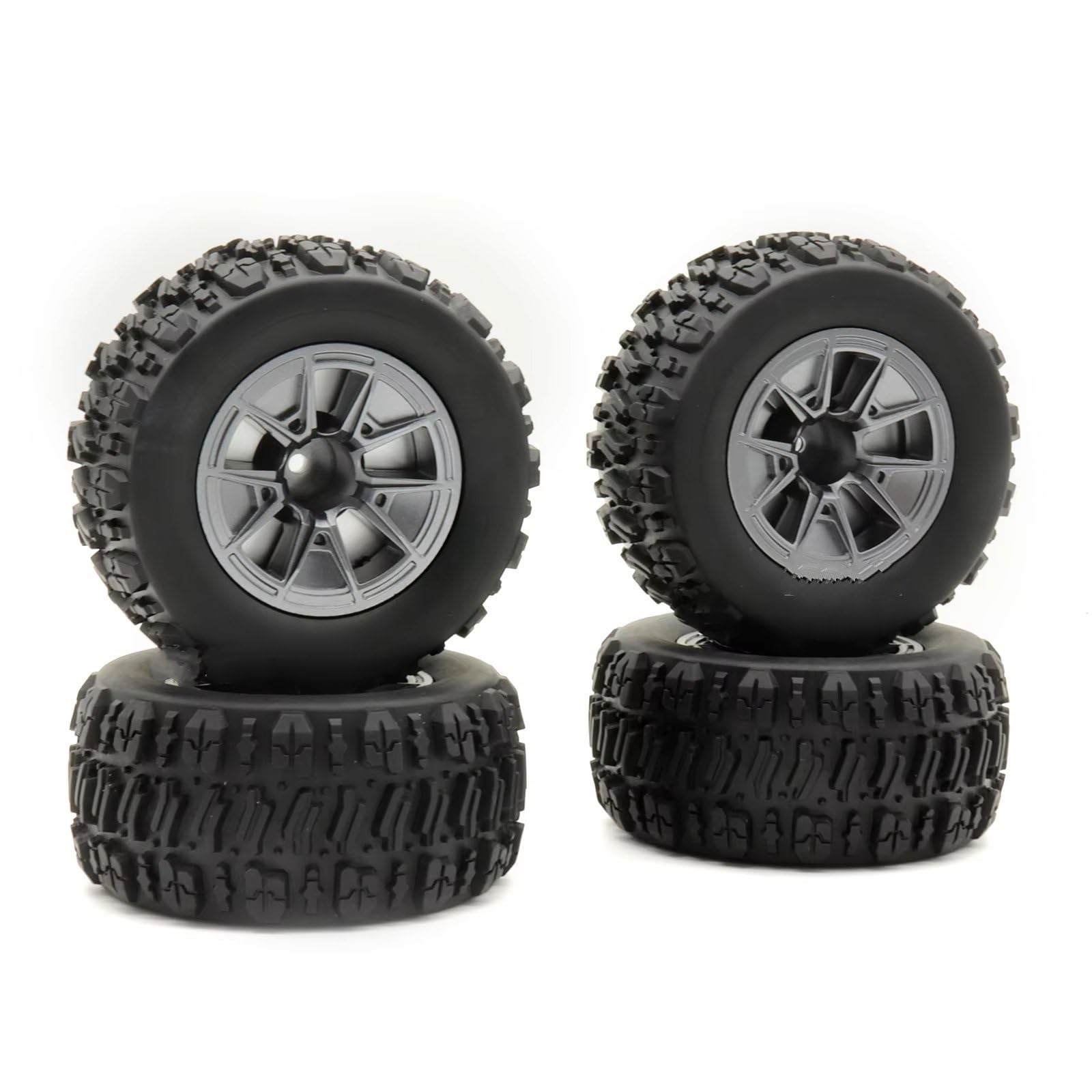 For MJX For Hyper Go 14209 14210 4PCS 12mm Hex Monster Truck Tires With Foam Inserts Parts RC Car Off-Road Ready 85/90 Mm RC Car Tires Rims(B)