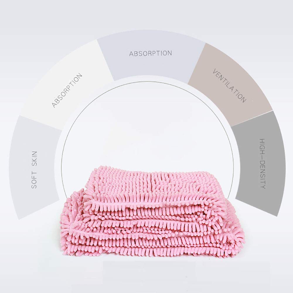 Serviette de Bain, Chenille Serviette pour Chien Super absorbante en Microfibre, Doux et Chaud Couverture de Chien Chat, 60 x 85 cm
