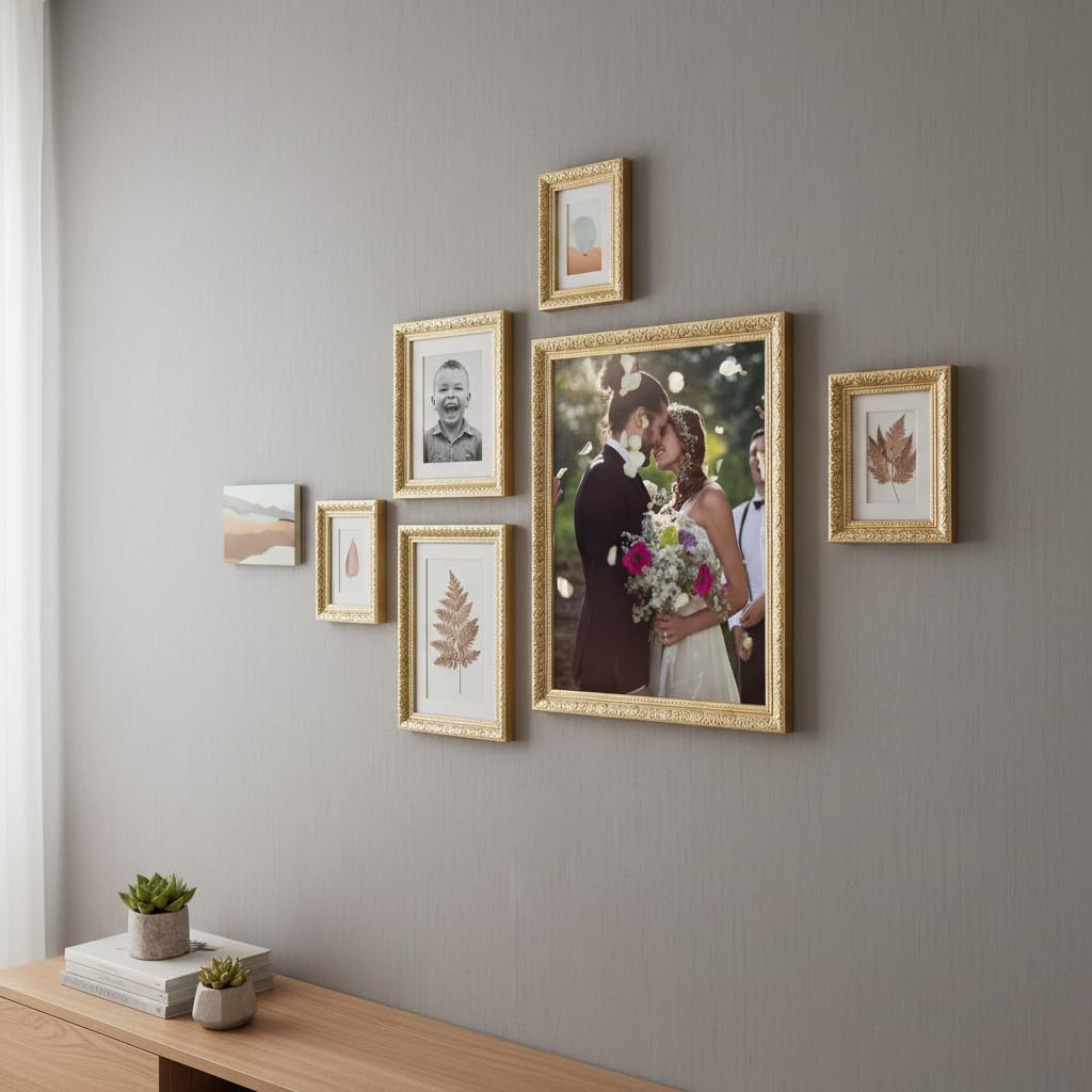 VictoR Vintage fotolijst Rubens in 30x40 cm (A3) bruin goud - lijst: 30x20mm - echt glas - fotolijst barok - antiek - fotolijst 30x40 vintage - fotolijst A3