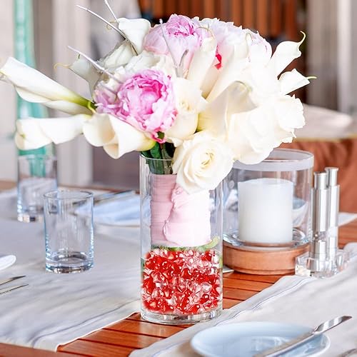 Miniatura 5 de 130 gemas de cristal acrílico rojo en forma de corazón para rellenos de jarrones, dispersos de mesa, día de San Valentín, centros de mesa de boda,