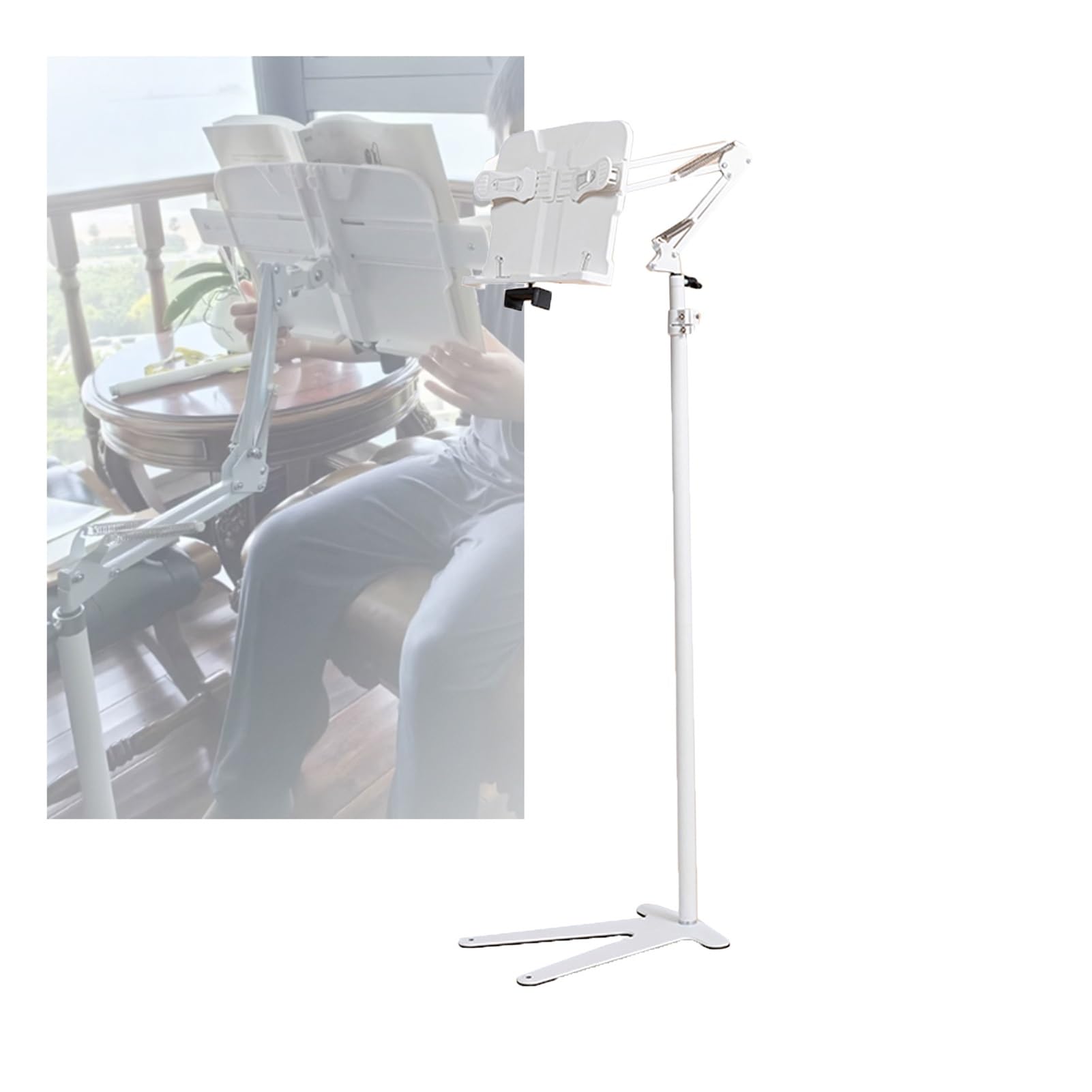 Soporte piso escritorio, soporte for libros cocina con ángulo ajustable | Fácil cambio página, mantiene manos libres, for libros, portátiles, música, recetas, papel dibujo