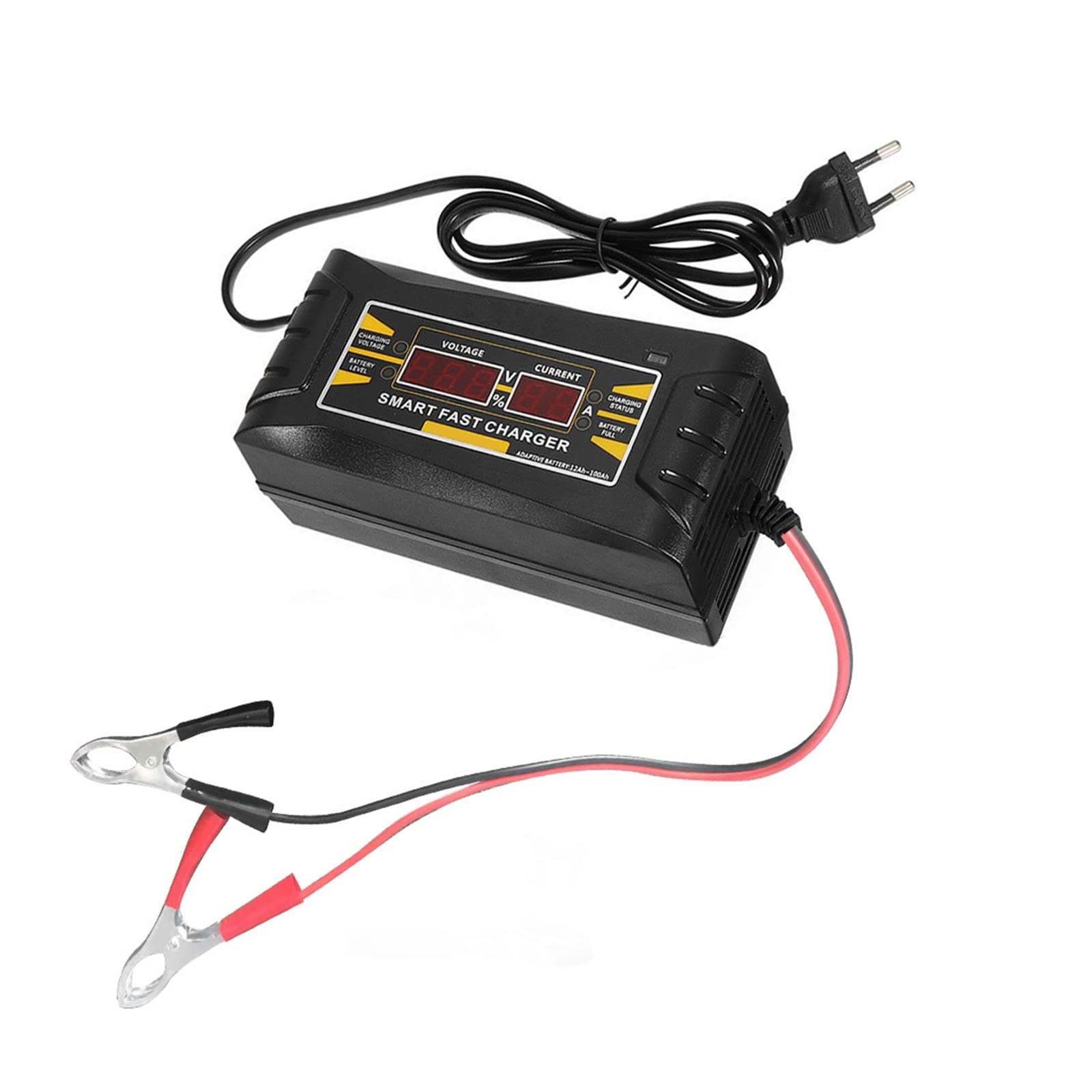 FAXIOAWA Caricabatteria per Auto 12V 10A Caricabatteria per Auto Completamente Automatico Display LCD Ricarica Rapida Intelligente per Batteria al Piombo Acido a Secco e Umido