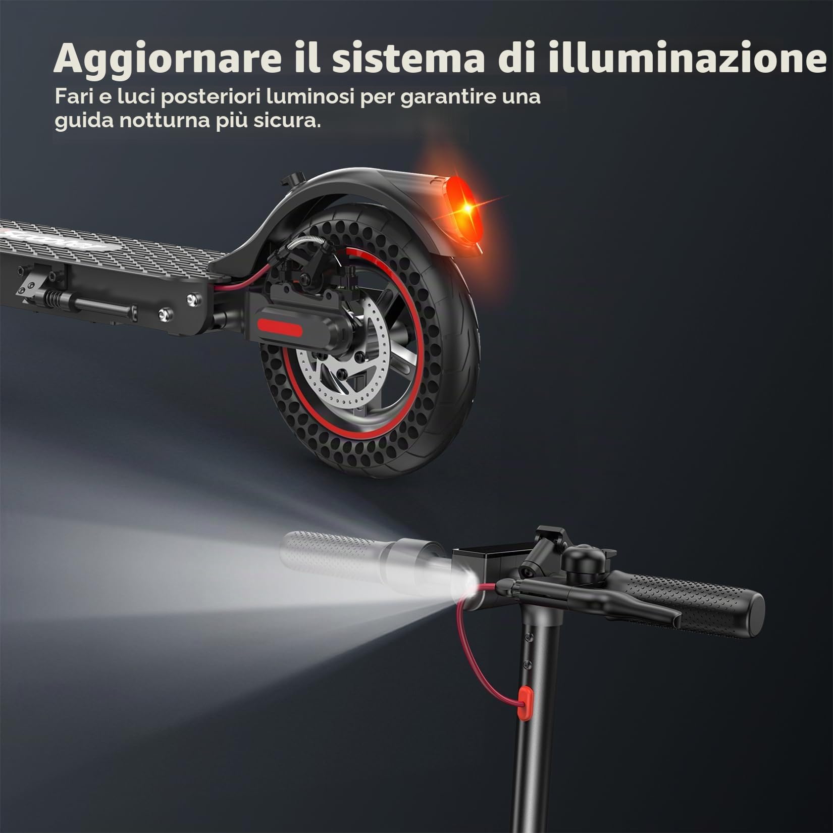 iScooter i8/i9Max Monopattino Elettrico per Adulti, 8.5"/10" Pneumatici, 350W/500W Motore, Max Autonomia 20-30KM/30-40KM, Capacità di Carico 100KG/120 KG, 3 Modalità di Velocità