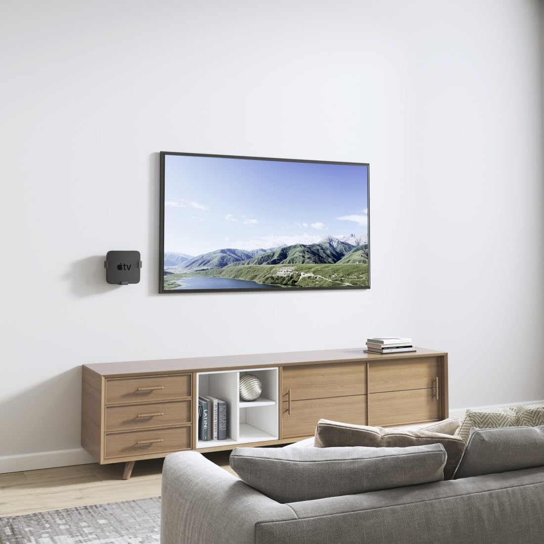Hama Uchwyt ścienny do Apple TV HD (4. generacji)/4K (1./2./3. generacji), magnetyczny (do montażu Apple TV Box na ścianie lub telewizorze, z kołkami rozporowymi i śrubami VESA) czarny
