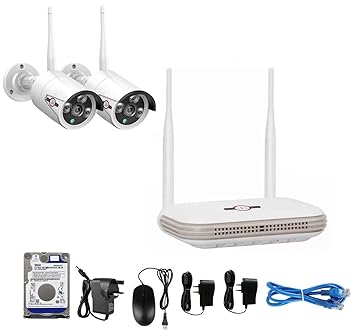ITS Wireless 3MP HD 8Ch WiFi NVR 2x3MP Metal Bullet WiFi Camera with Audio Support Kit - 2022