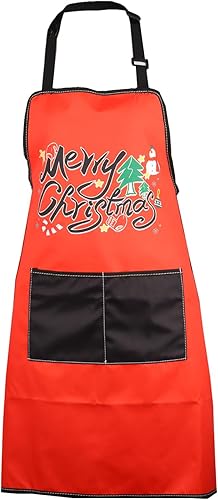 Miniatura 1 de Delantales de Navidad para mujeres y hombres, delantal de cocina de Navidad con bolsillos, regalos de Feliz Navidad, delantal de chef para hornear,