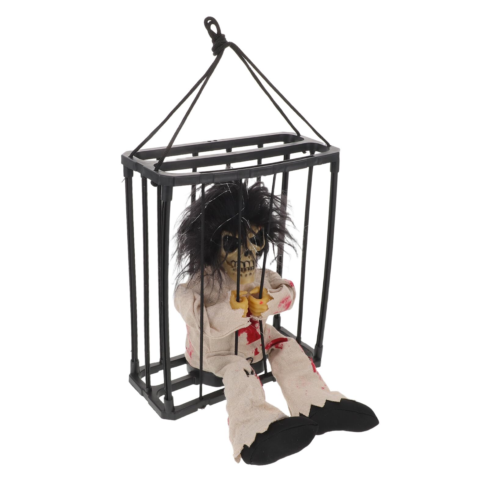 Cage Suspendue Motif Léopard Halloween avec Effets Sonores et LED