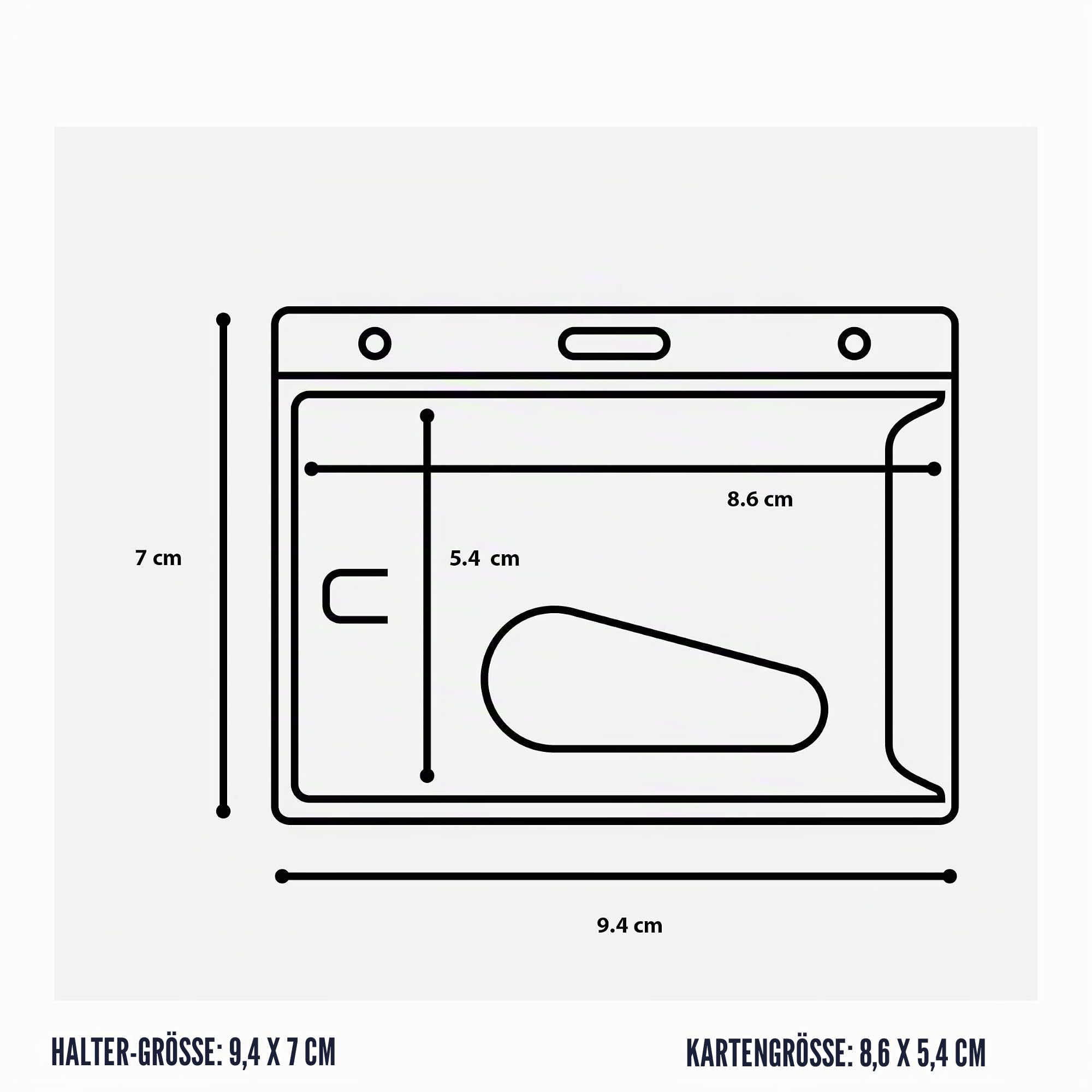 CKB LTD Enclosed Horizontal/Landschaft klar/durchsichtig Hartplastik ID Kartenhalter für Ausstellungen, Besucherausweise Und Mitarbeiter-IDs, Beutelgröße 94x70mm, Kartengröße 86x54mm - 100 Stück