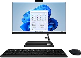 Lenovo IdeaCentre 3i 22" FHD All-in-One Computer, 12th Intel Core i3-1220P 10-Core, UHD Graphics, 12GB DDR4 256GB M.2 SSD, WiFi 6, HDMI, Black, Wireless Keyboard, Windows 11, ROB 32GB USB