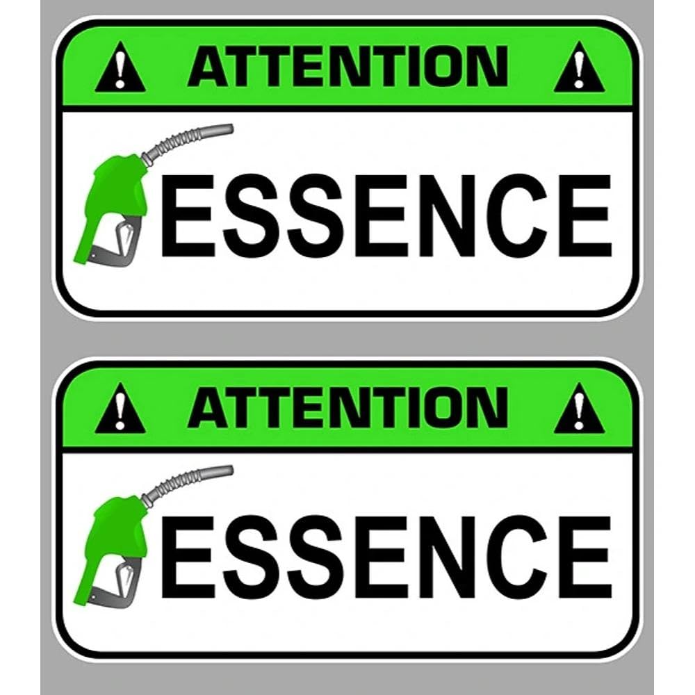 2Packs 7.6 X 4cm Attention Essence Super 95 98 Carburant Autocollant Sticker