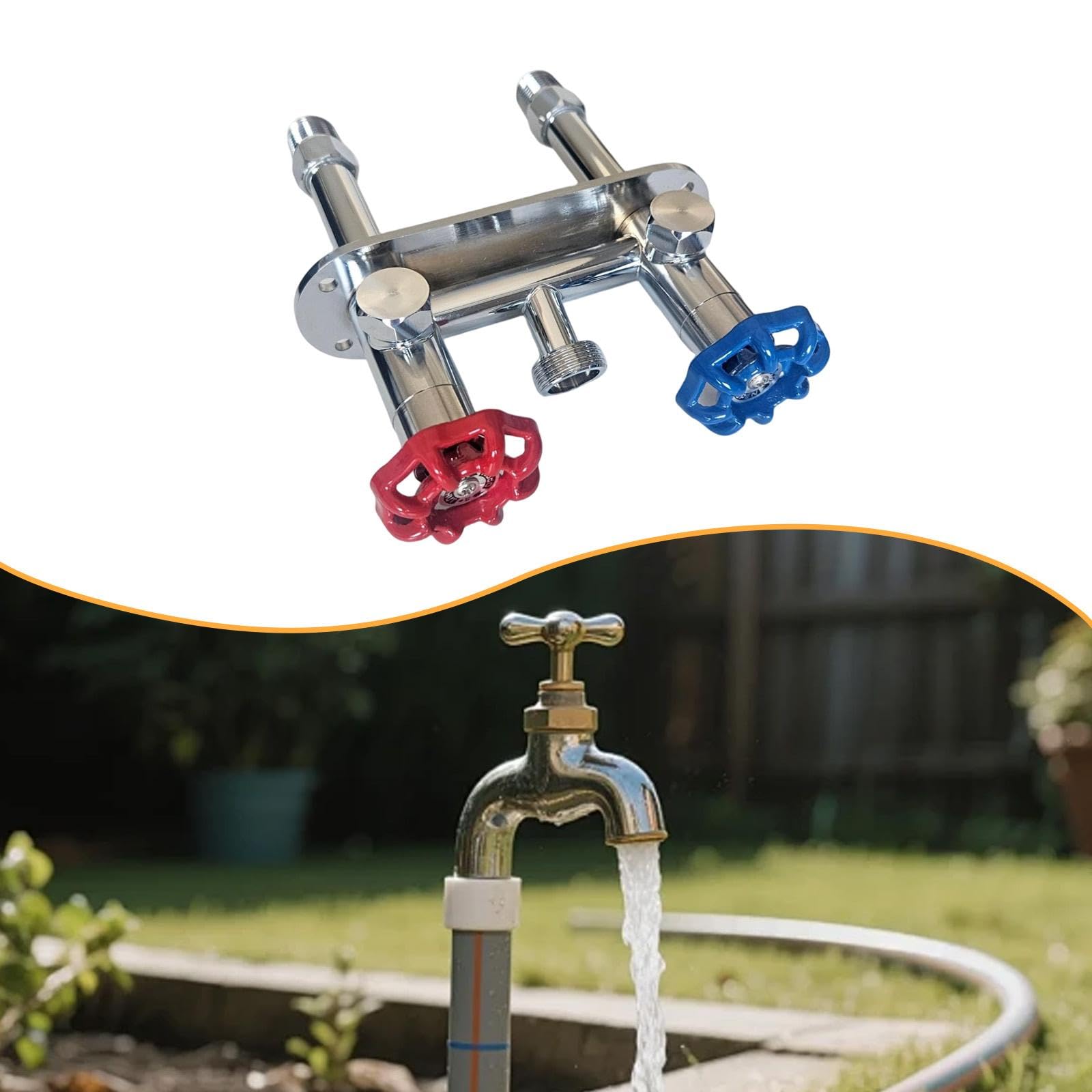 predolo Grifo Exterior Resistente heladas de 4 Pulgadas, Suministro de Agua fría y Caliente, Grifo de jardín