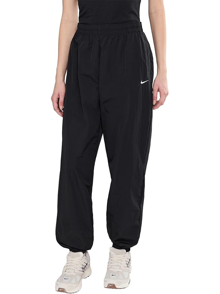 Gray Nike Sportswear Essential Mid-Rise Oversized Woven Joggers