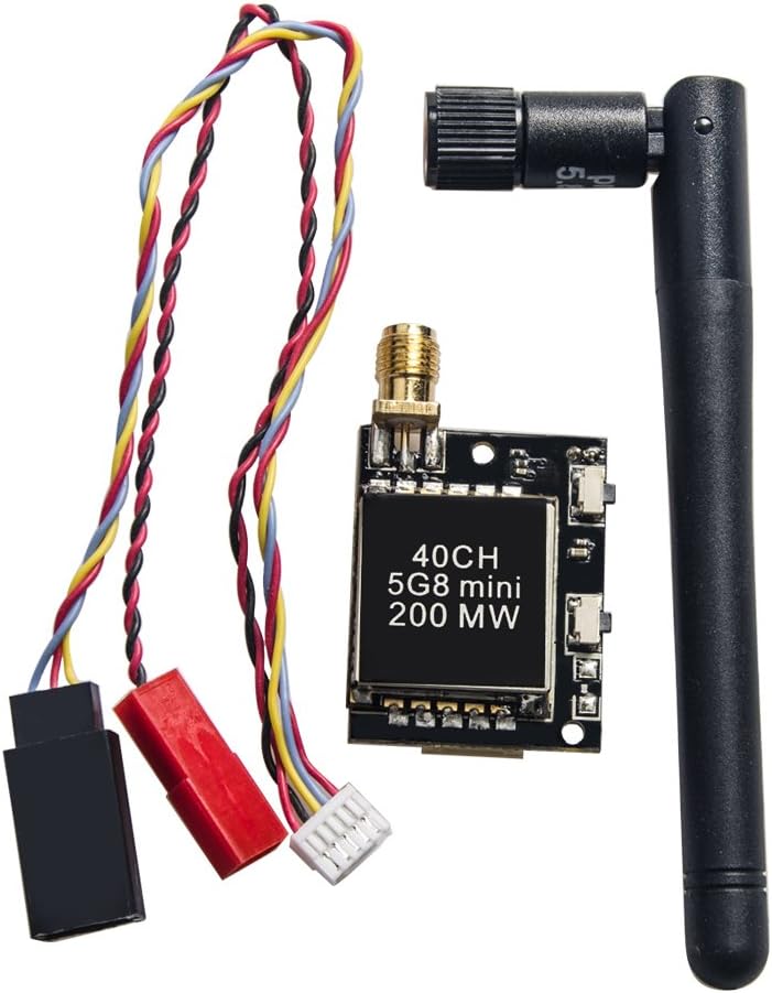 GOTOQOMO VTX1 5.8GHz 40CH 200mW FPV Transmitter with 5V Out for Camera VTX for Drone/Quadcopter/RC Hobby