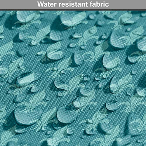 Image of Ambesonne Fleur de Lis Fabric by The Yard, Classical Retro Style Victorian Damask Pattern with Oriental Effects Image, Decorative Fabric for Upholstery and Home Accents, 1 Yard, Teal