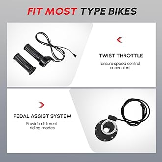 PEXMOR Electric Bike Conversion Kit, 48V 1200W 26" Front/Rear Wheel E-Bike Conversion Kit with 3 Mode Controller, PAS, LCD Display, Twist Throttle