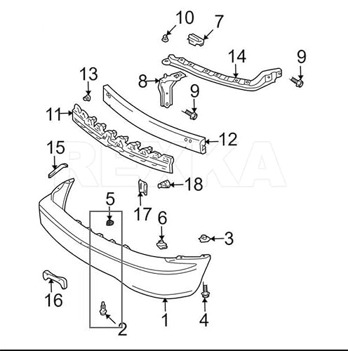 Miniatura 7 de Rexka 20 juegos Fender Liner parachoques cubierta tornillo U tuerca kit para Toyota Lexus 90179-05060 90159-60477