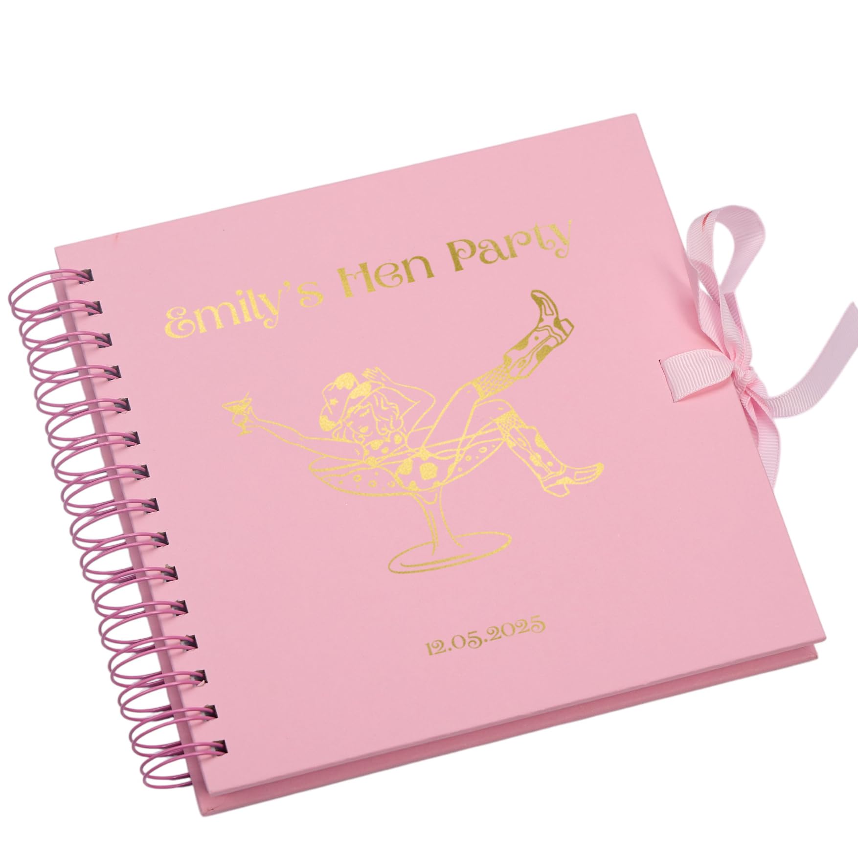 Personalised Hen Night Last Rodeo Memory Scrapbook Album Cowgirl Girl Woman in Martini Glass