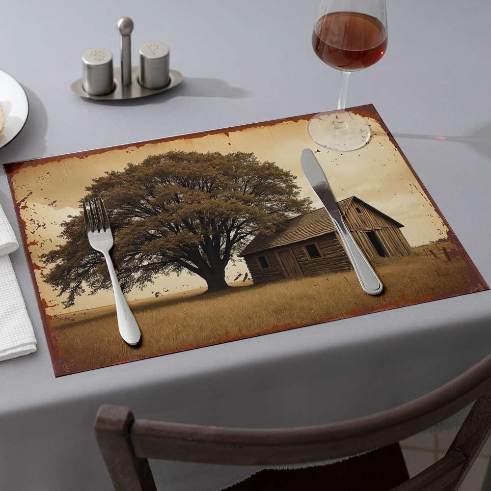 Sets de table modernes pour repas en famille et décoration de table rustique