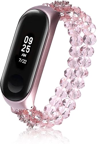 Miniatura 2 de WAITAO Pulsera de estilo de cristal para mujer y niña, para Mi Band 6, 5, 4, 3, correa de reloj para MIband Jewelry, cinturón elástico de muñeca
