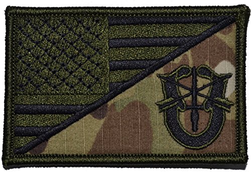 Special Forces Crest USA Flag 2.25 x 3.5 inch Morale Patch - Multicam / OCP