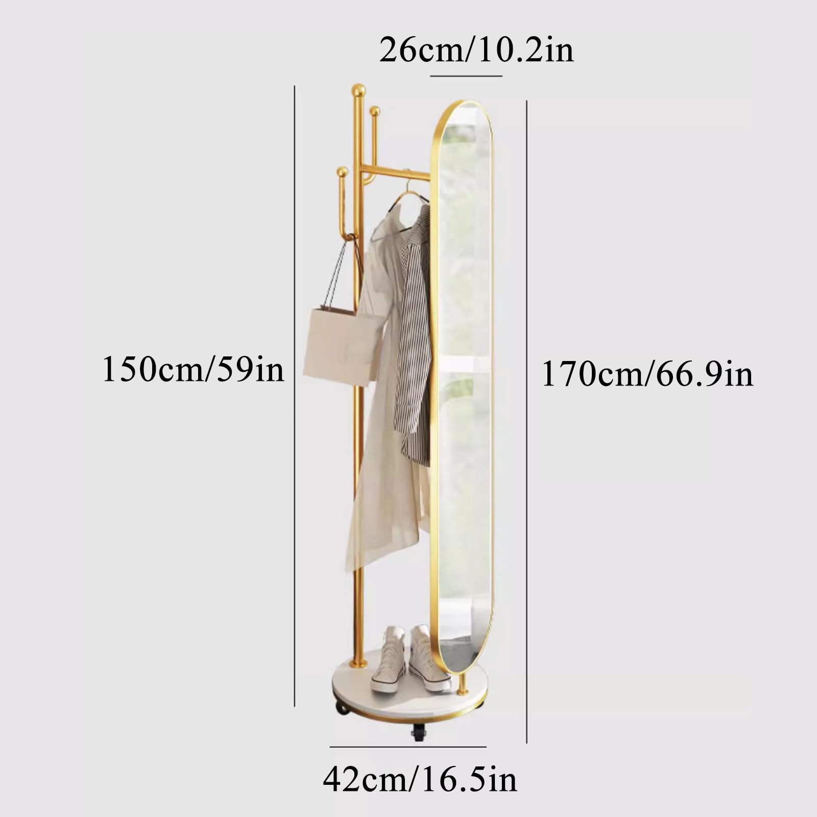 Hzuaneri Ganzkörperspiegel, Standspiegel Mit Kleid Produktbild-Vorschau 12