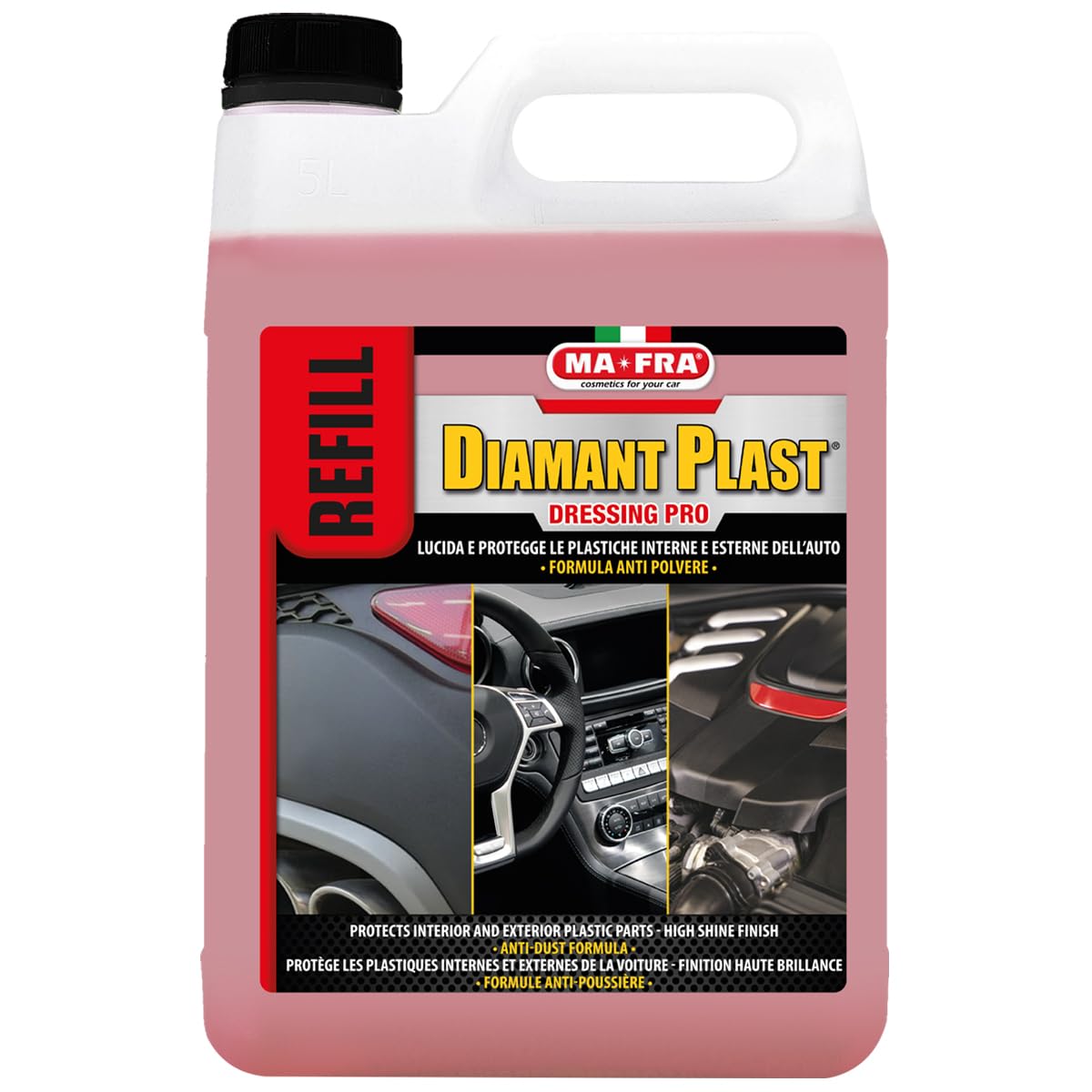 Mafra Diamant Plast Dressing Pro - Cera abrillantadora protectora para coche, moto, 4500 ml ma-fra