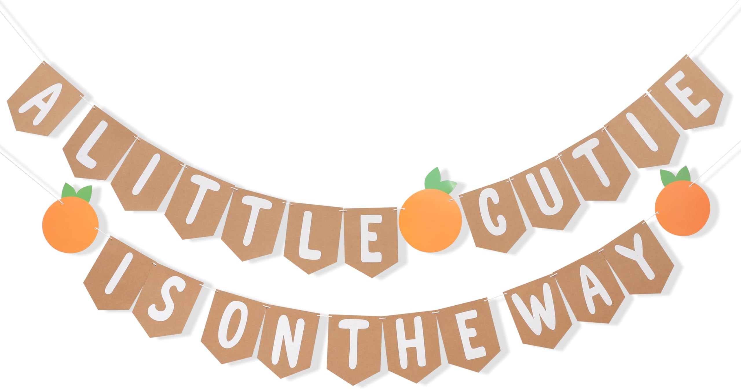 Babyparty Banner 'A Little Cutie Is On The Way' - Süße Obst Girlande Mit Glitzer