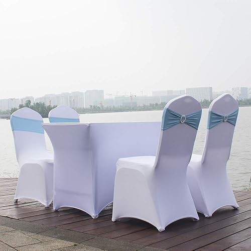 Miniatura 5 de 10 bandas elásticas de elastano para decoración de bodas, fiestas, banquetes, lazos elásticos para silla con hebilla, para eventos, cumpleaños,