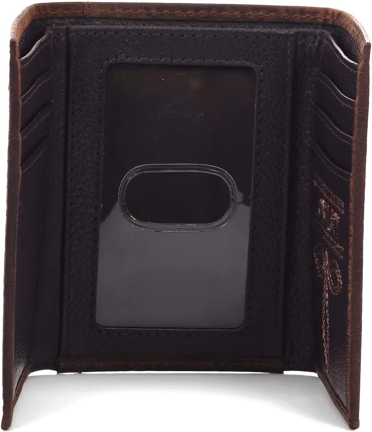 ARIAT® Men's Mexico Flag Logo Brown Leather Trifold Wallet - Image 5