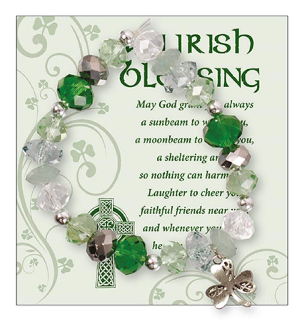 The Healing Corner St.Patrick's Day Bracelet Irish Blessing Verse St Patricks Green Bracelet