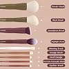 Brochas de Maquillaje, EIGSHOW 5 Colores Set Esencial de Brochas Kabuki con Fibras Sintéticas Ultra Suaves para Polvo, Rubor, Correctores, Contorno, Iluminado 9 Piezas 3