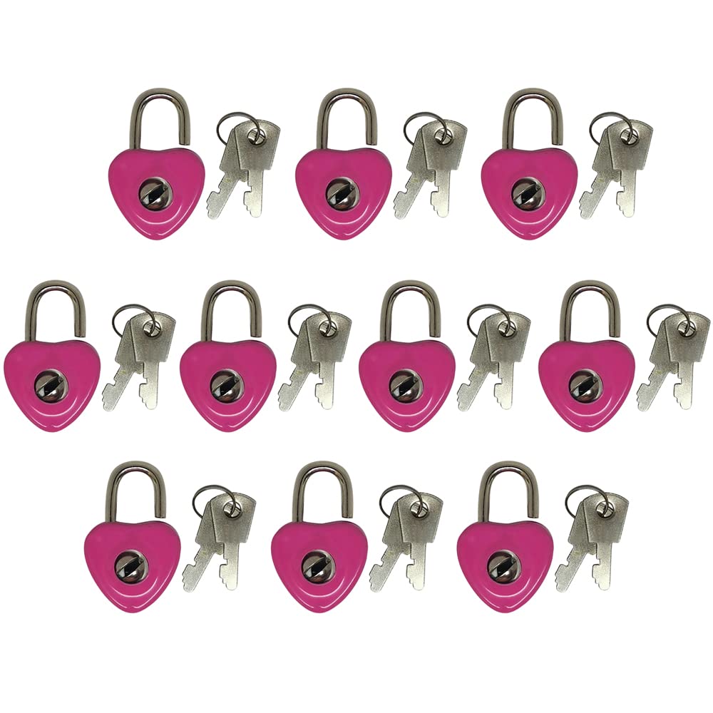 Mini cadenas en cœur de bagages et livre lot de 10 pièces en métal