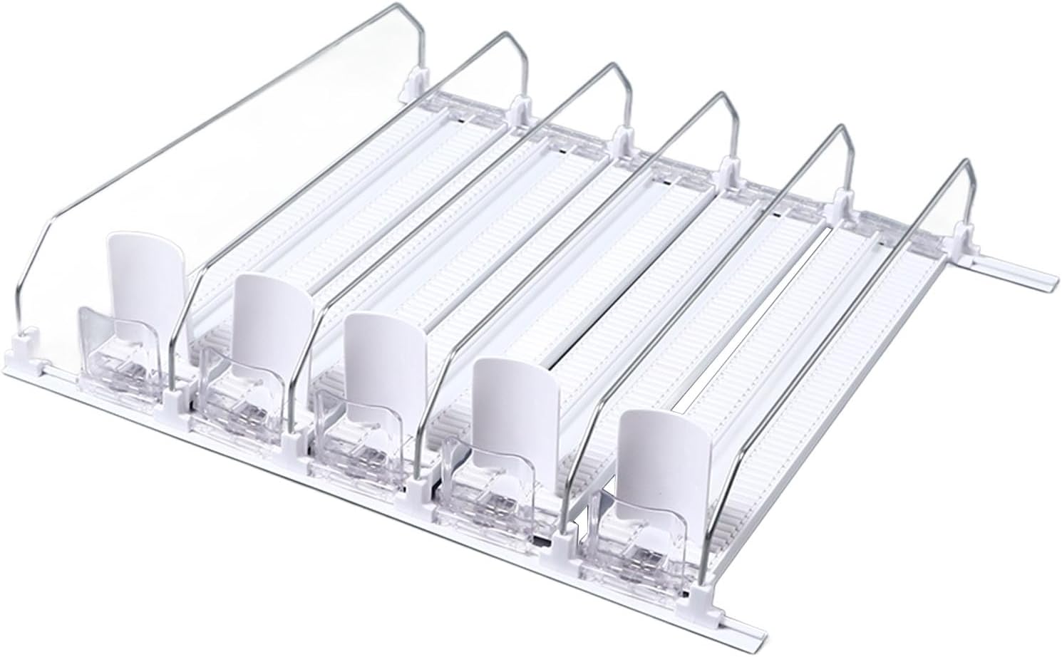 冷蔵庫自動プッシャーグライド、調節可能で取り付けが簡単なABS冷蔵庫セルフプッシュドリンクディスペンサー、家庭用 (5個)