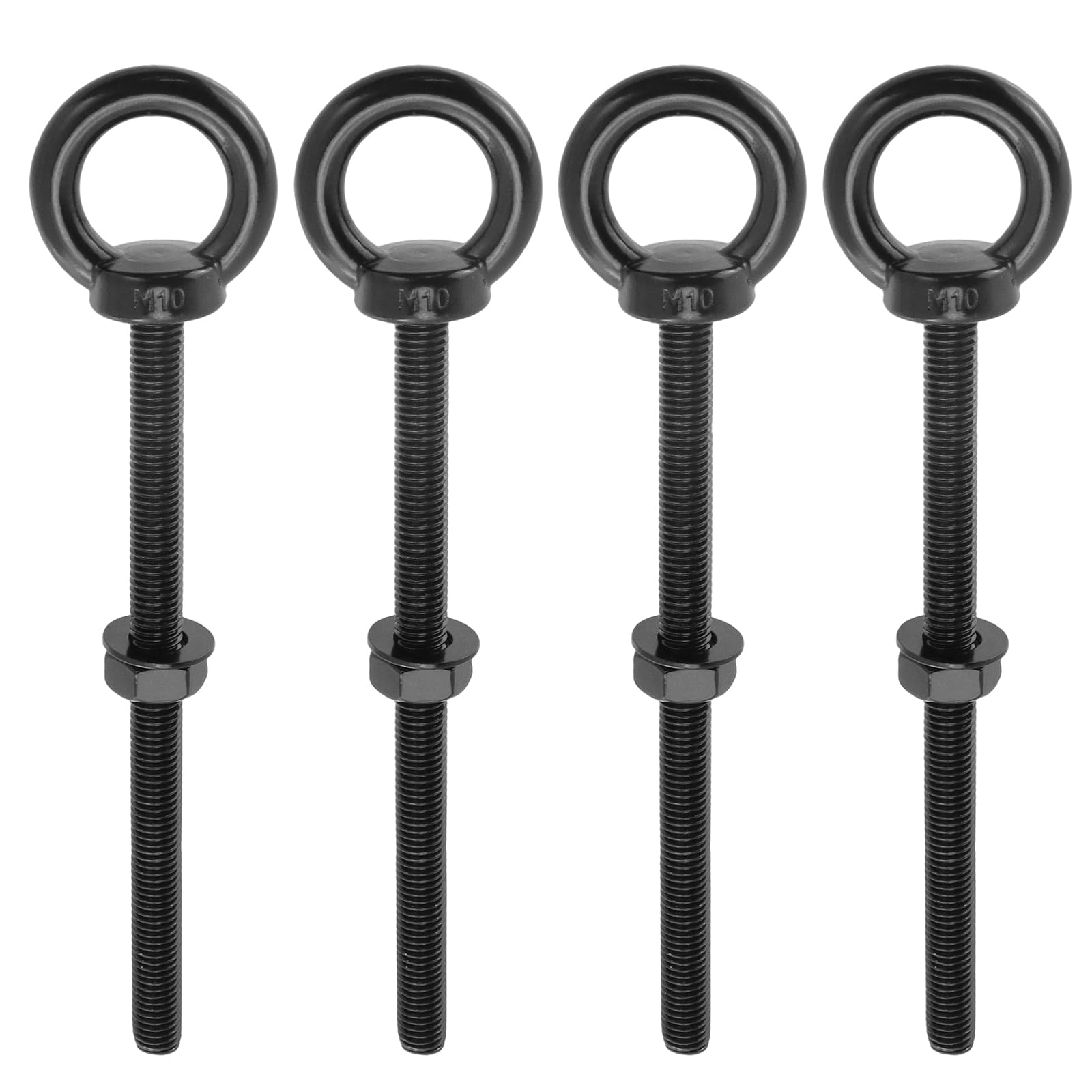 Antrader M10 Eye Bolt,M10 x 150mm Long Mechanical Eye Bolts,Black