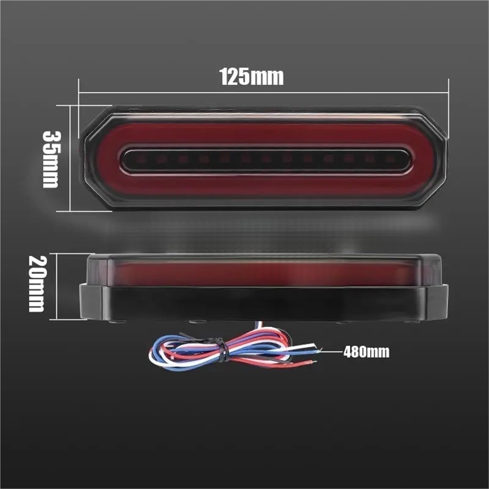 Feux Arrière Freinage Moto Feu Arrière De Frein LED pour Motos 3 en 1 Clignotant Feux Séquentiels DRL Indicateur Moto