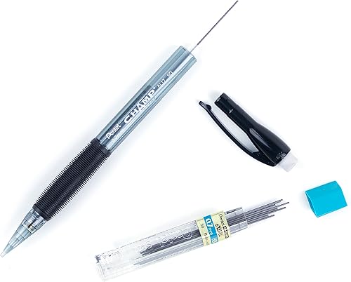 Miniatura 6 de Pentel AL17A Champ - Portaminas (0.028 in), lápiz mecánico, barril negro tintado