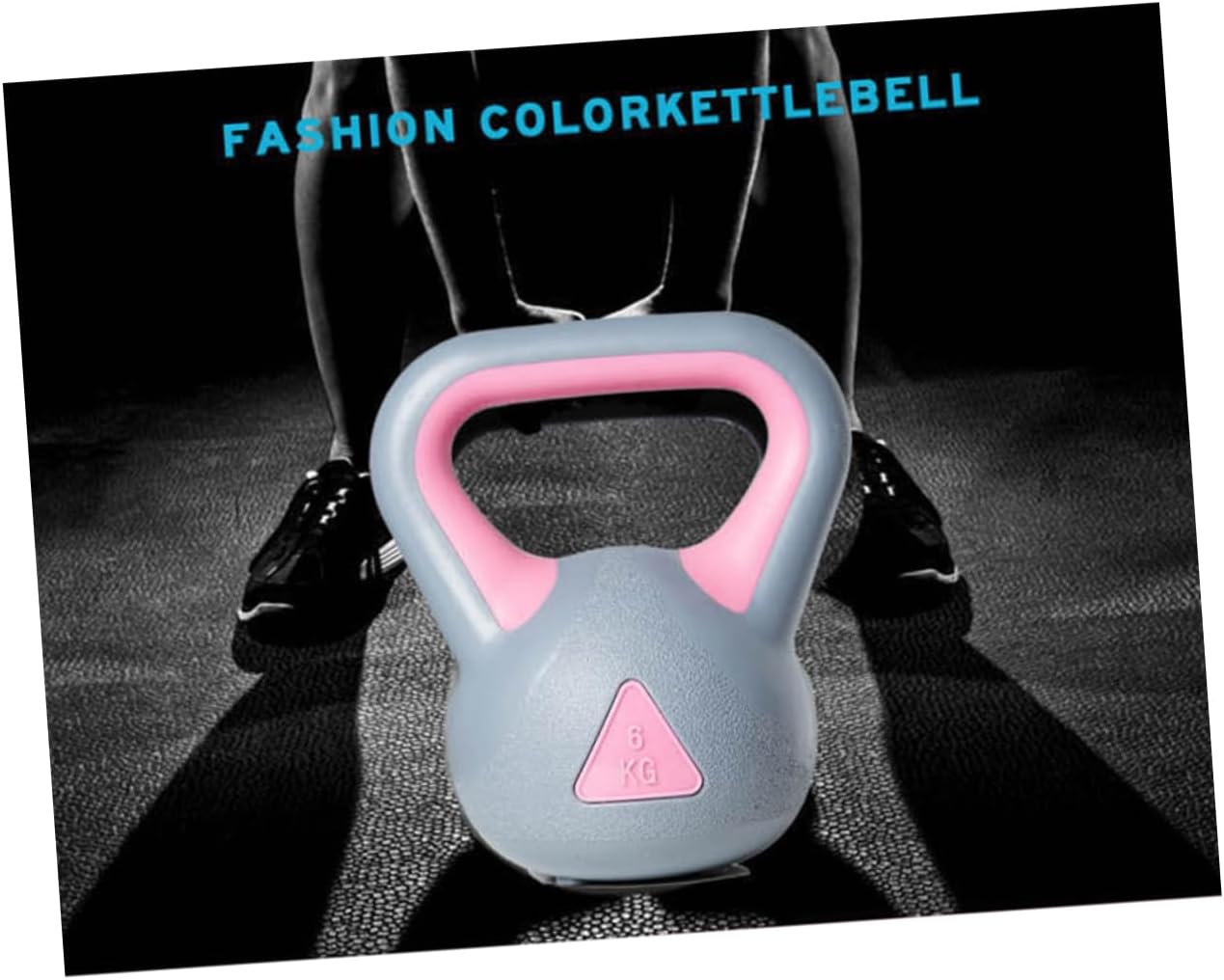 1pc Rubberized Kettle-bell for Women's Fitness Training Non-slip Grip for Safe Workouts for Strength and Endurance Building Gym Gray Pink
